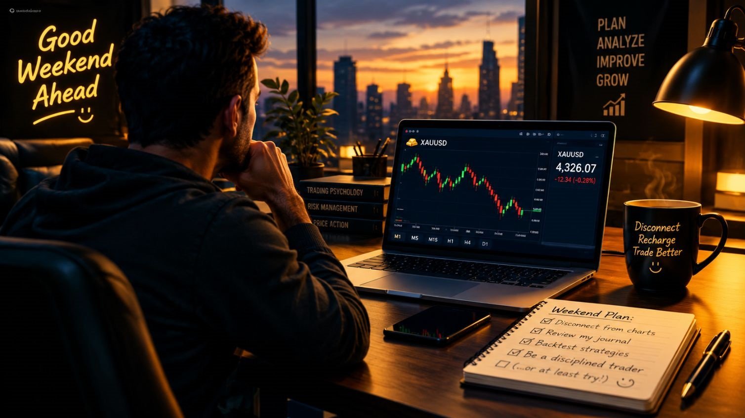 Gold trader planning a disciplined weekend after Friday's trading session